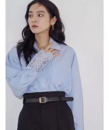 미사용 하자품 특가 LAGUNAMOON 레이스 커프스 셔츠