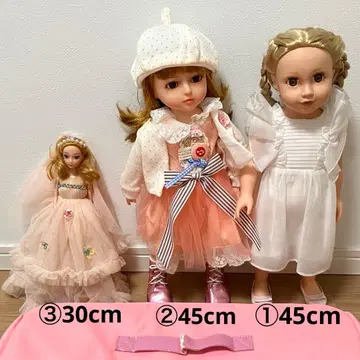 인형 3체 빈티지 45cm 30cm 인형 놀이 옷 갈아입기