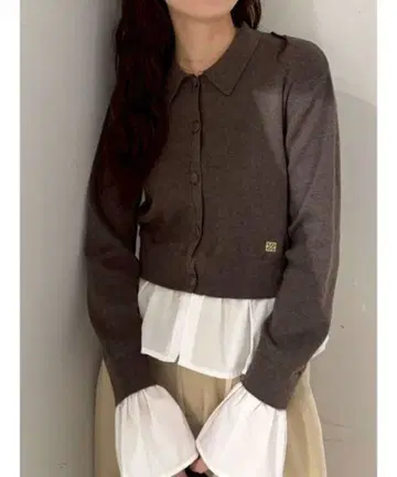 LAGUNAMOON 페플럼 도킹 니트 가디건