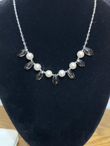 담수 진주 목걸이 스모키 스톤 진주 목걸이 여성용 고급