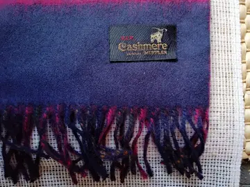 캐시미어 머플러 네이비 핑크 체크