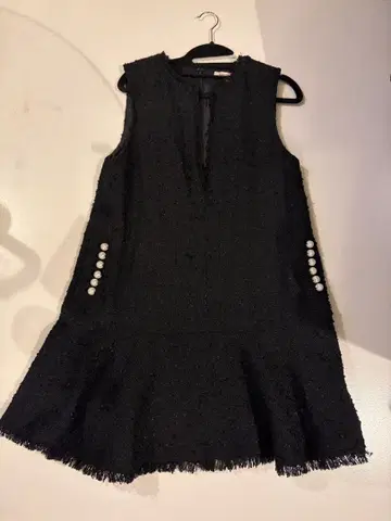 Apuweiser-riche 블랙 트위드 미니 원피스