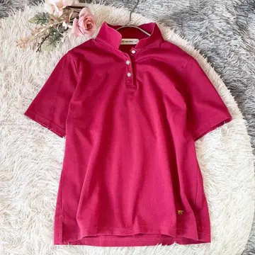 GOLDEN BEAR 피케 셔츠 M 핑크 골프 카노코 소재 쾌적한 착용감