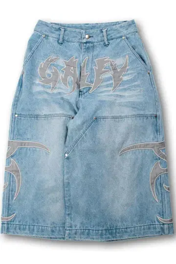 레어 택 포함 갈피 부족장 빅 숏팬츠 반바지 대형견 자수 인디고 XL