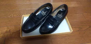 REGAL 블랙 로퍼 가죽 신발 3E 22cm