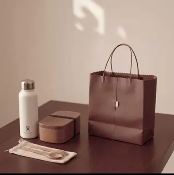 천연 가죽 종이 봉투 같은 토트백 브라운 소가죽