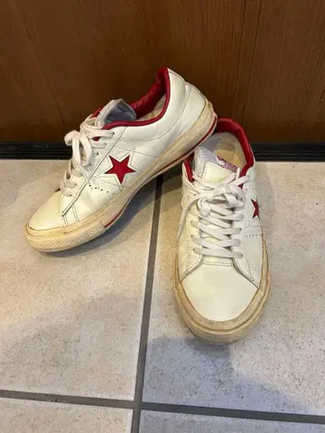 Converse One Star 화이트/레드 스니커즈