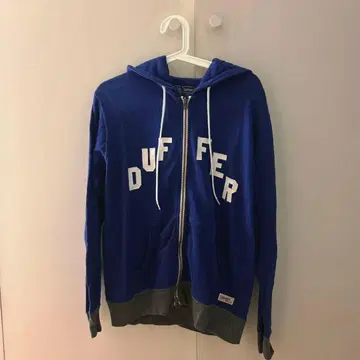 DUFFER 지퍼 후드티 더블 지퍼 블루