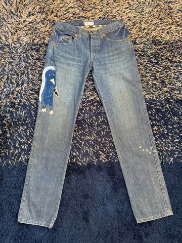 새상품급 츠모리치사토 아트 프린트 데님 팬츠