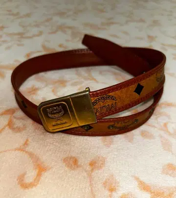 MCM 로고 가죽 벨트