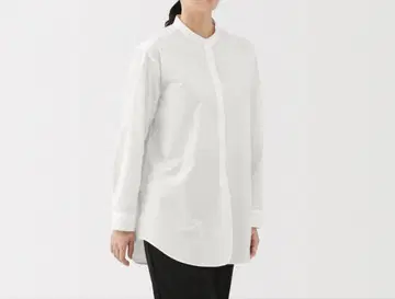 무인양품 워싱 브로드 스탠드 카라 긴팔 롱셔츠 XL 미사용 새상품