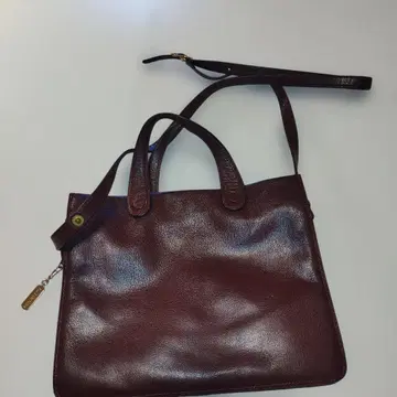 라바가제리 와인 레드 가죽 토트백