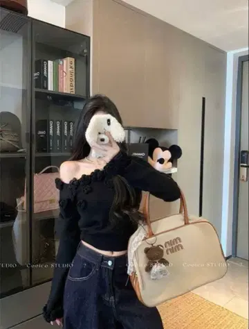 SHEIN 프렌치 입체 플라워 원숄더