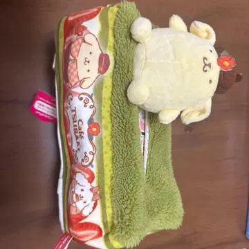 카페 챙 봉제 인형 포함 티슈 케이스 폼폼푸딩