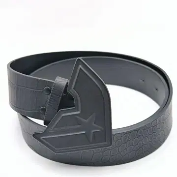 빈티지 가죽 벨트 별똥별 로고 버클 100cm y2k vintage