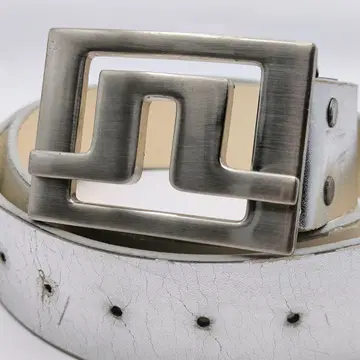 J.LINDEBERG 제이 린드버그 로고 버클 가죽 벨트 실버