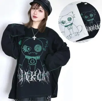 볼칸 & 아프로디테 PUNKCAT 스티치 롱T S 사이즈