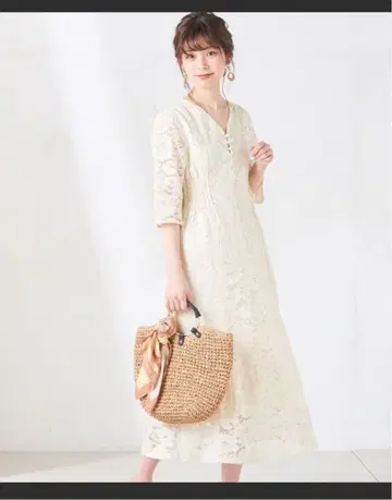 [새상품급] natural couture 전체 레이스 플레어 원피스 고급