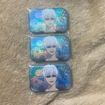 주술회전 스퀘어 메탈릭 캔뱃지 고죠 사토루 3개