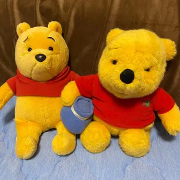 [레트로] 곰돌이 푸 봉제 인형 2체 세트 도쿄 디즈니랜드 당시 물품