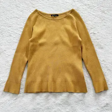 23구 하이 게이지 리브 니트 머스타드 38 고급 얇은 소재 깔끔한