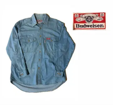 90s Budweiser 버드와이저 데님 셔츠 셔츠