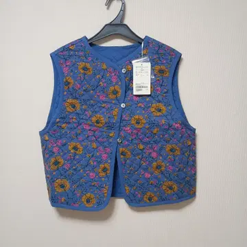 UNITED ARROWS green label 플라워 프린트 퀼트 베스트