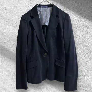 새상품급 레미유 아오키 테일러드 자켓 안감 스트라이프 비즈니스 네이비