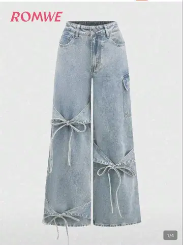 SHEIN 리본 청바지