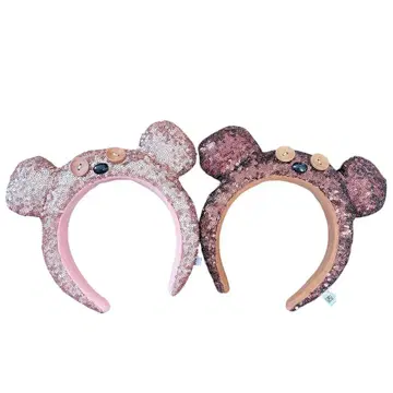 USJ 팀 머리띠 스팽글 핑크 브라운 2색 세트 미니언