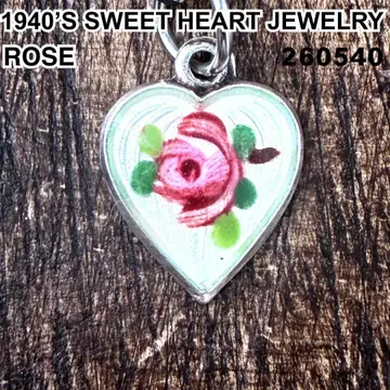 스위트하트 주얼리 로즈 칠보 세공 실버 빈티지 목걸이 하자품