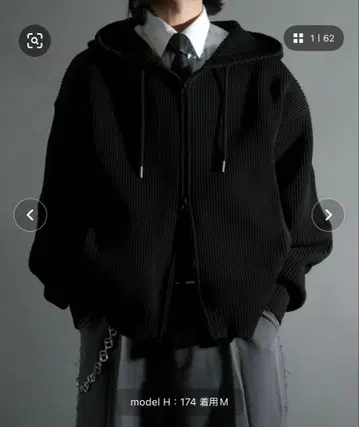 스폰디쉬 더블 집업 니트 후드티 후디 무지 긴팔