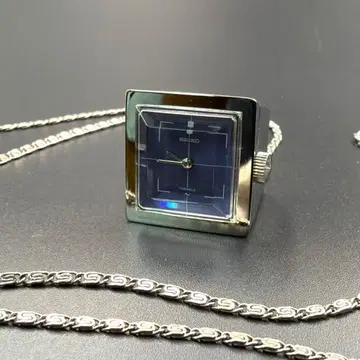 레어 SEIKO / 세이코 수동 와인딩 펜던트 워치 스퀘어 실버