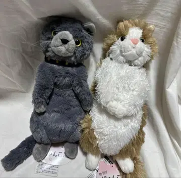 절판 열혈 냥코 상점 봉제 인형 흰 고양이 S 선애로우 2마리 세트