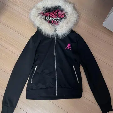 ZIPPER CLUB의 [pinkie skull fur zip] 후드티