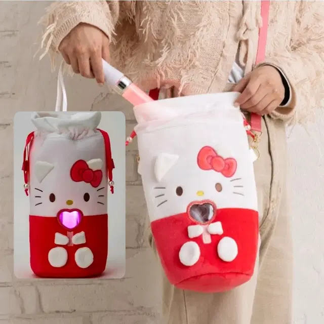 헬로키티 펜라이트, 응원봉 숄더 파우치 (엔조이 아이돌) 굿즈 휴대가방