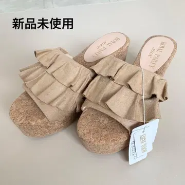 ROYALPARTY 프릴 웨지 샌들 M