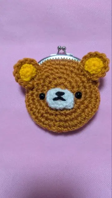 곰 얼굴 가마구치 지갑