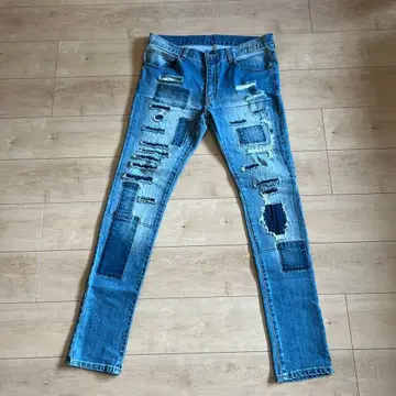 LEFLAH 데미지 데님 팬츠 XL