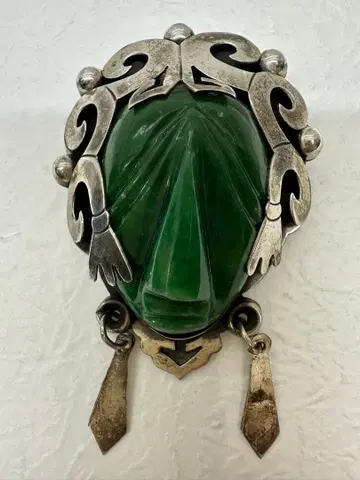 빈티지 멕시칸 실버 그린 제이드