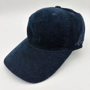 agnes b. 코듀로이 캡 네이비 TU 로고 자수 조정 가능