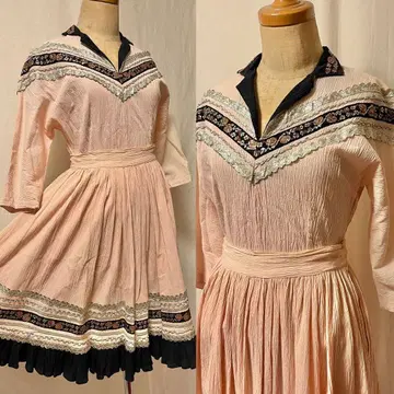 40s 50s 빈티지 블랙 핀 웨스턴 멕시칸 셋업