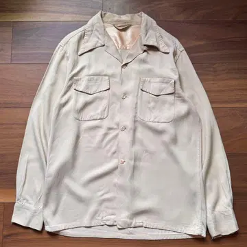 40s 50s THE AMBER SHIRT 레이온 개버딘 셔츠 핑크