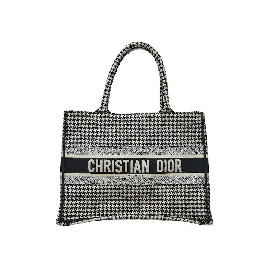 迪奥 Book Tote 中号千鸟格纹手提包