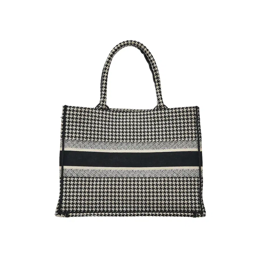 迪奥 Book Tote 中号千鸟格纹手提包