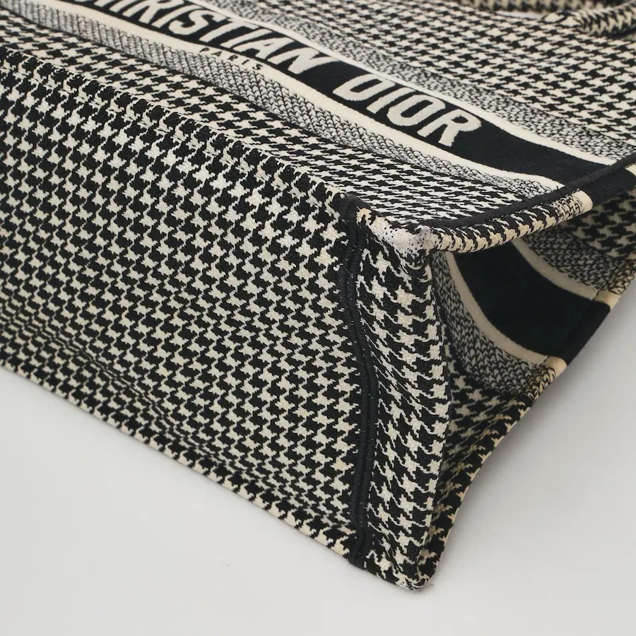 迪奥 Book Tote 中号千鸟格纹手提包