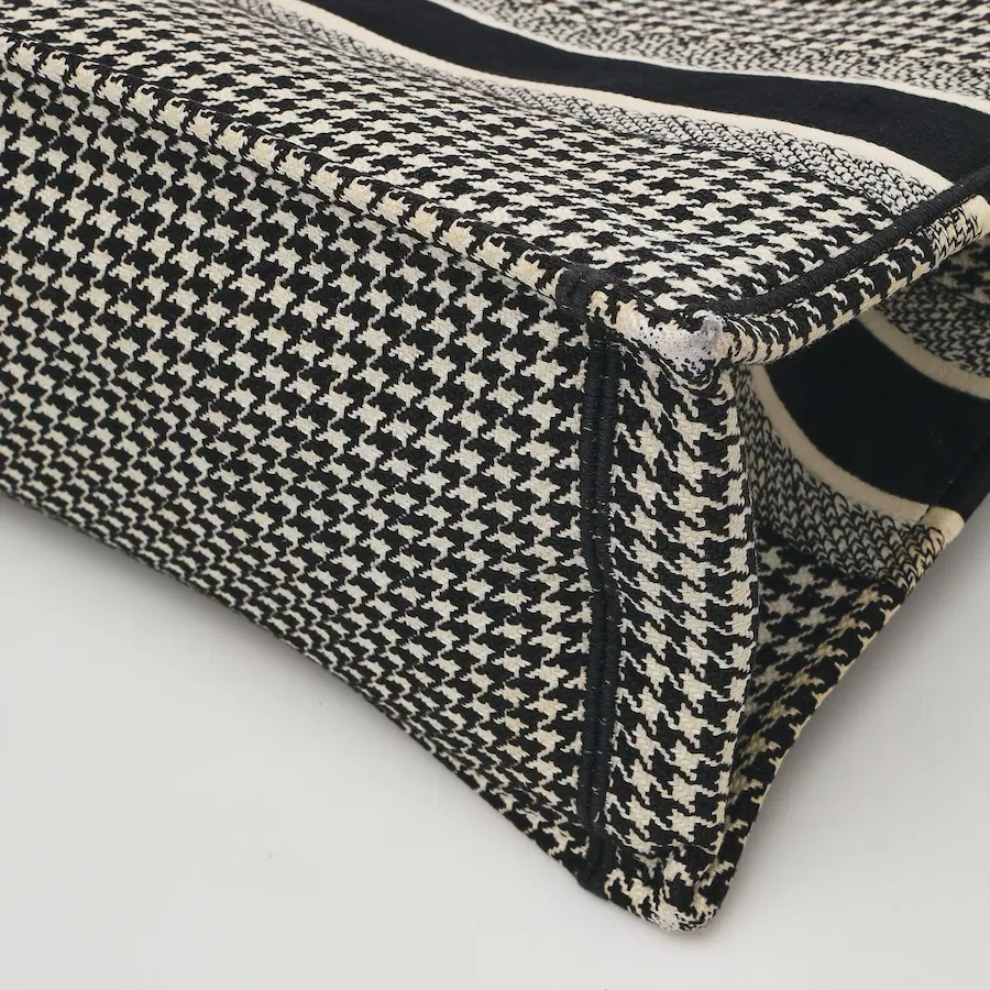 迪奥 Book Tote 中号千鸟格纹手提包