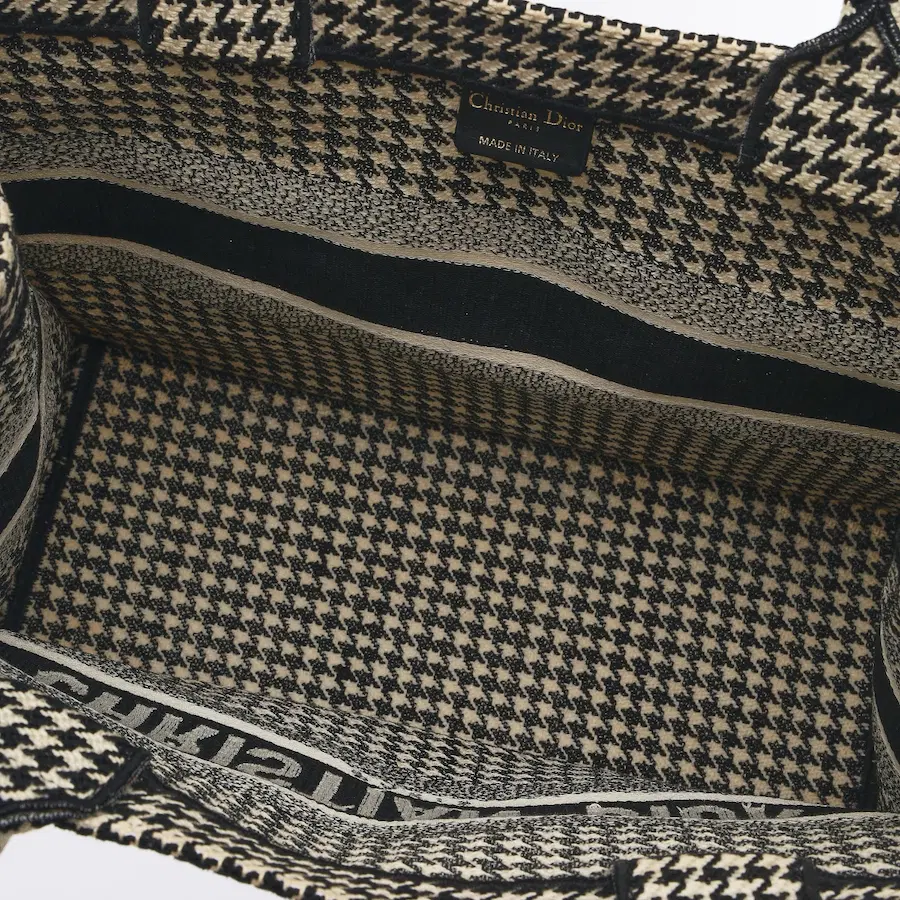 迪奥 Book Tote 中号千鸟格纹手提包