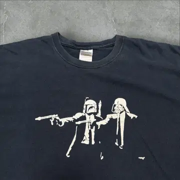 10s 펄프 픽션 스타워즈 패러디 무비 페이드 티셔츠