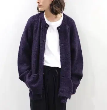 [ stein ] 키드 모헤어 가디건 다크 퍼플